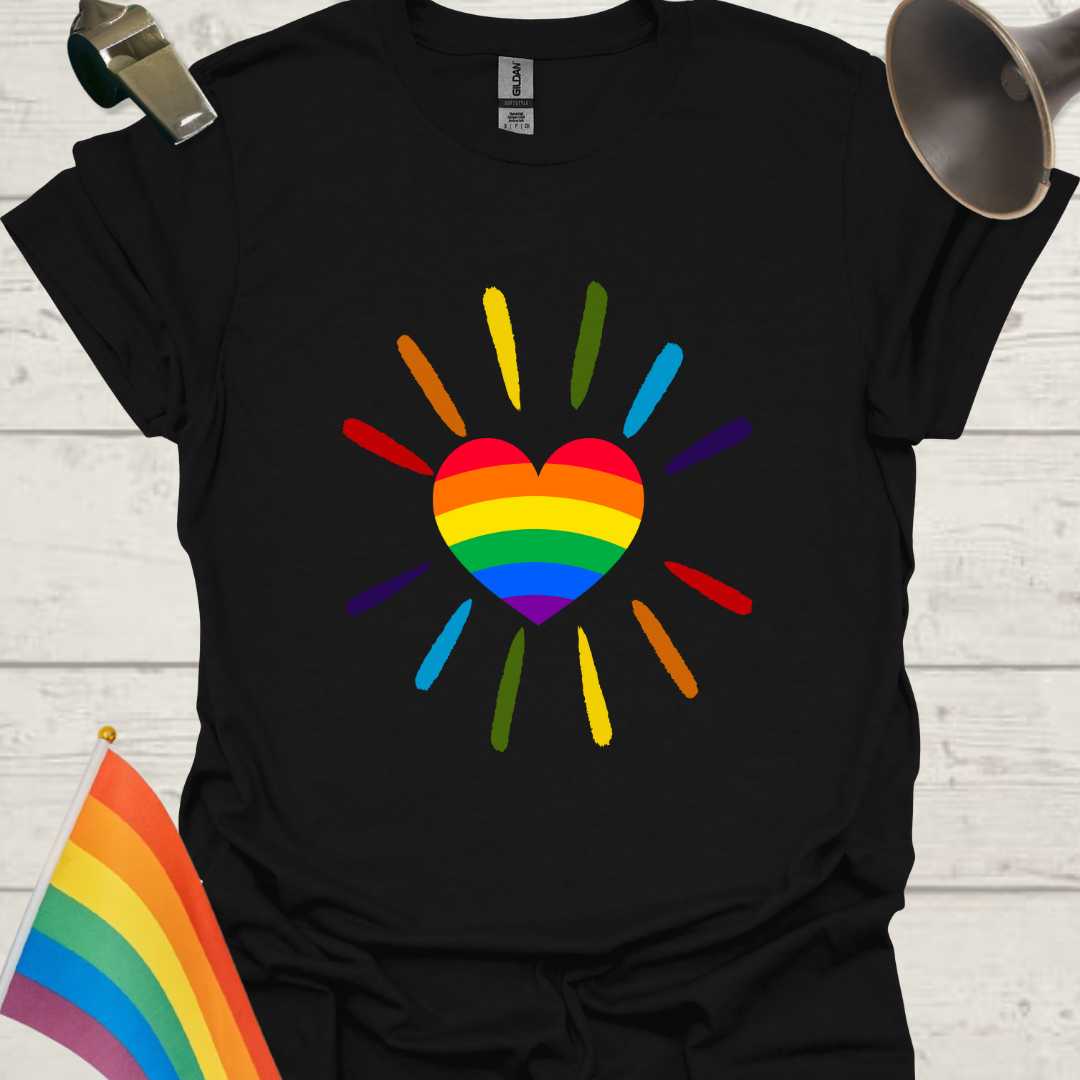 LGBT Pride Flag Colors Heart T-Shirt