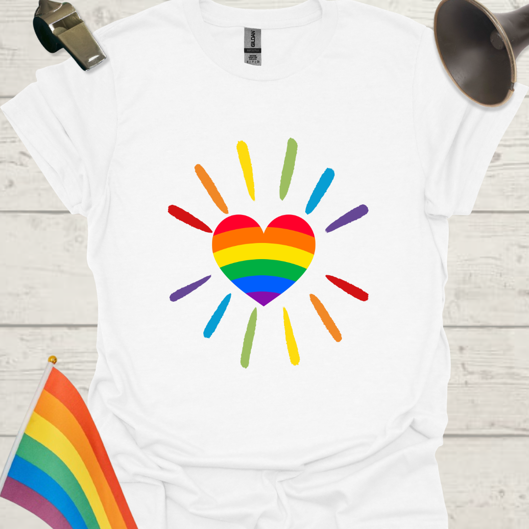 LGBT Pride Flag Colors Heart T-Shirt