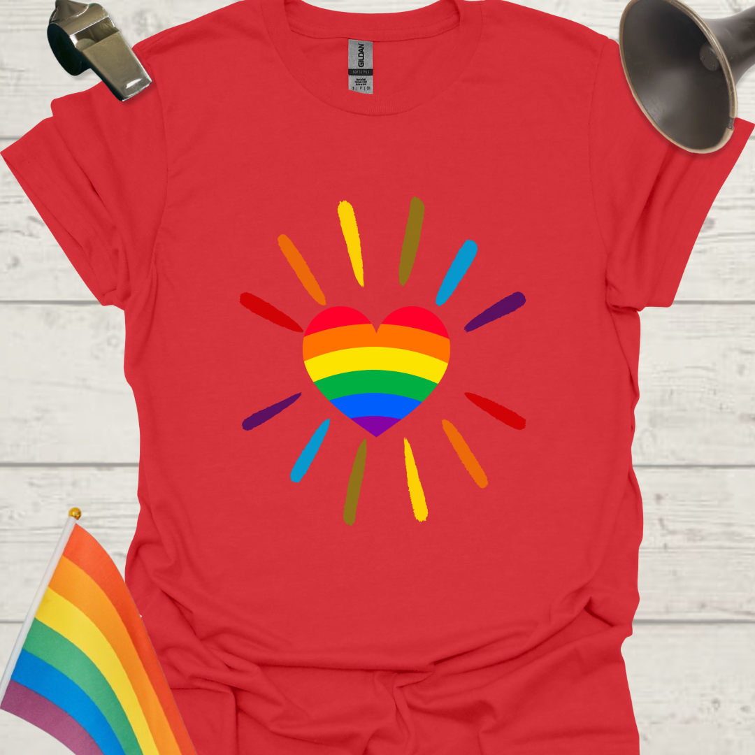 LGBT Pride Flag Colors Heart T-Shirt