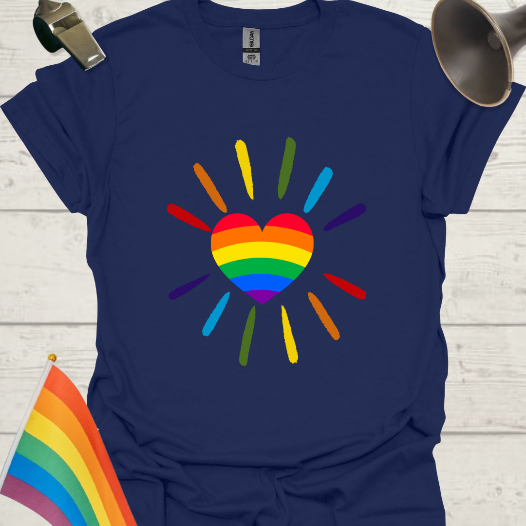LGBT Pride Flag Colors Heart T-Shirt