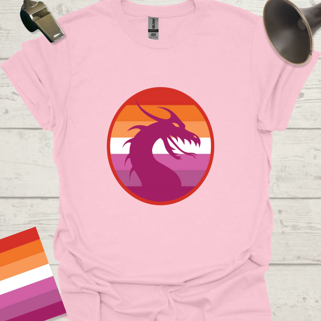 Lesbian Pride Flag Sphere Dragon T-Shirt