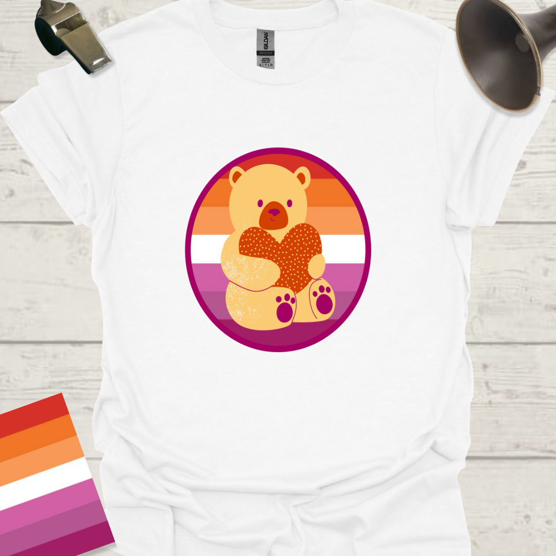 Lesbian Pride Flag Sphere Bear T-Shirt