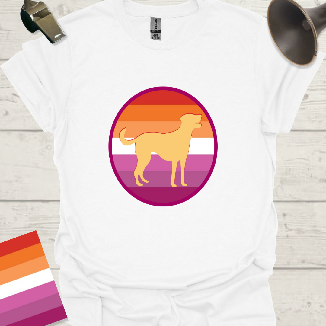 Lesbian Pride Flag Sphere Dog T-Shirt