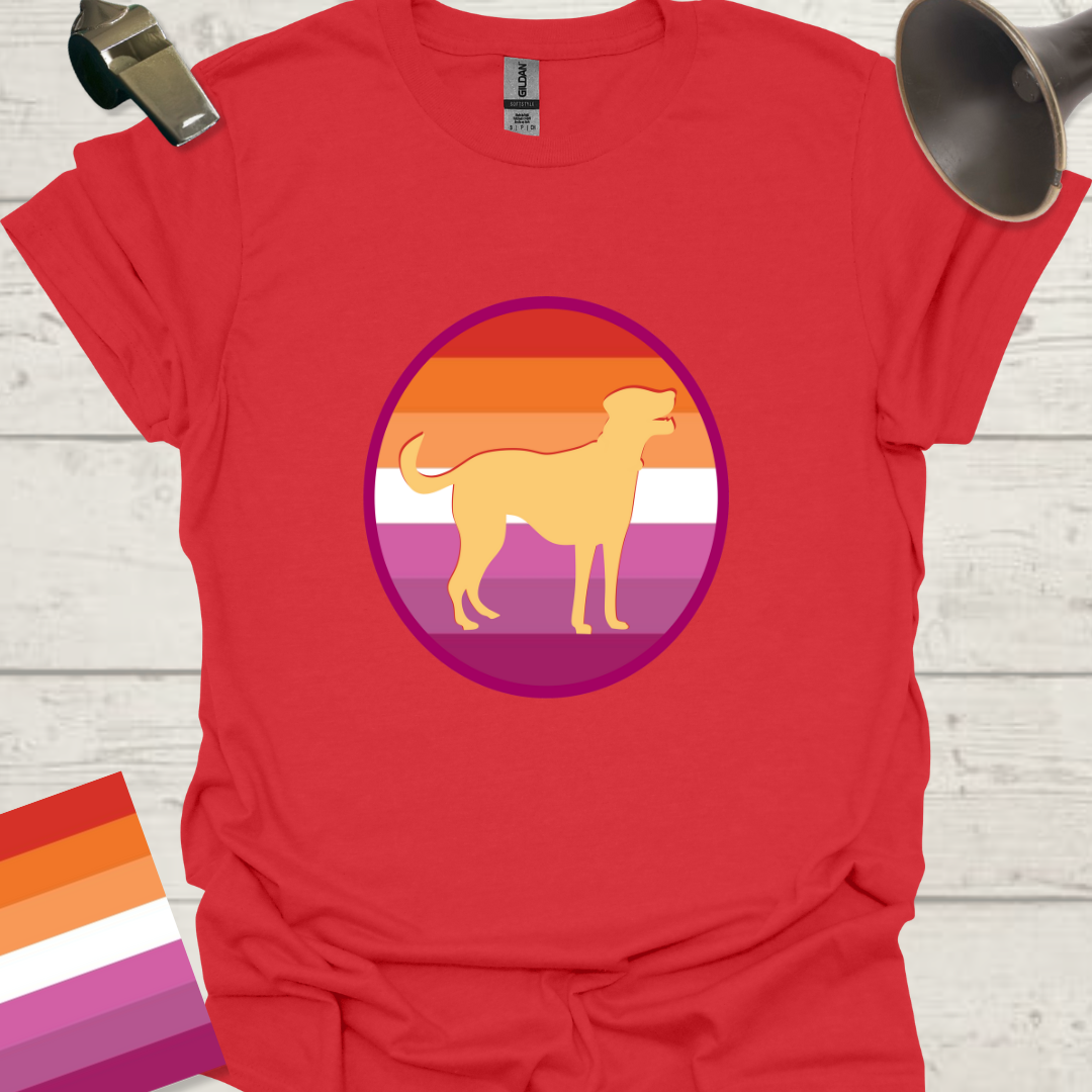 Lesbian Pride Flag Sphere Dog T-Shirt