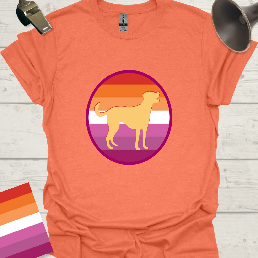 Lesbian Pride Flag Sphere Dog T-Shirt