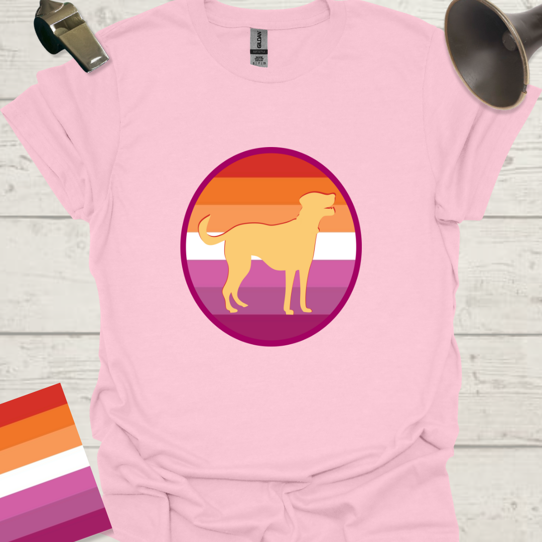 Lesbian Pride Flag Sphere Dog T-Shirt