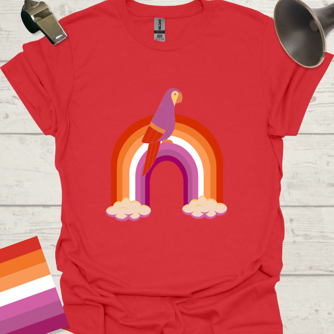 Lesbian Pride Flag Rainbow Parrot T-Shirt