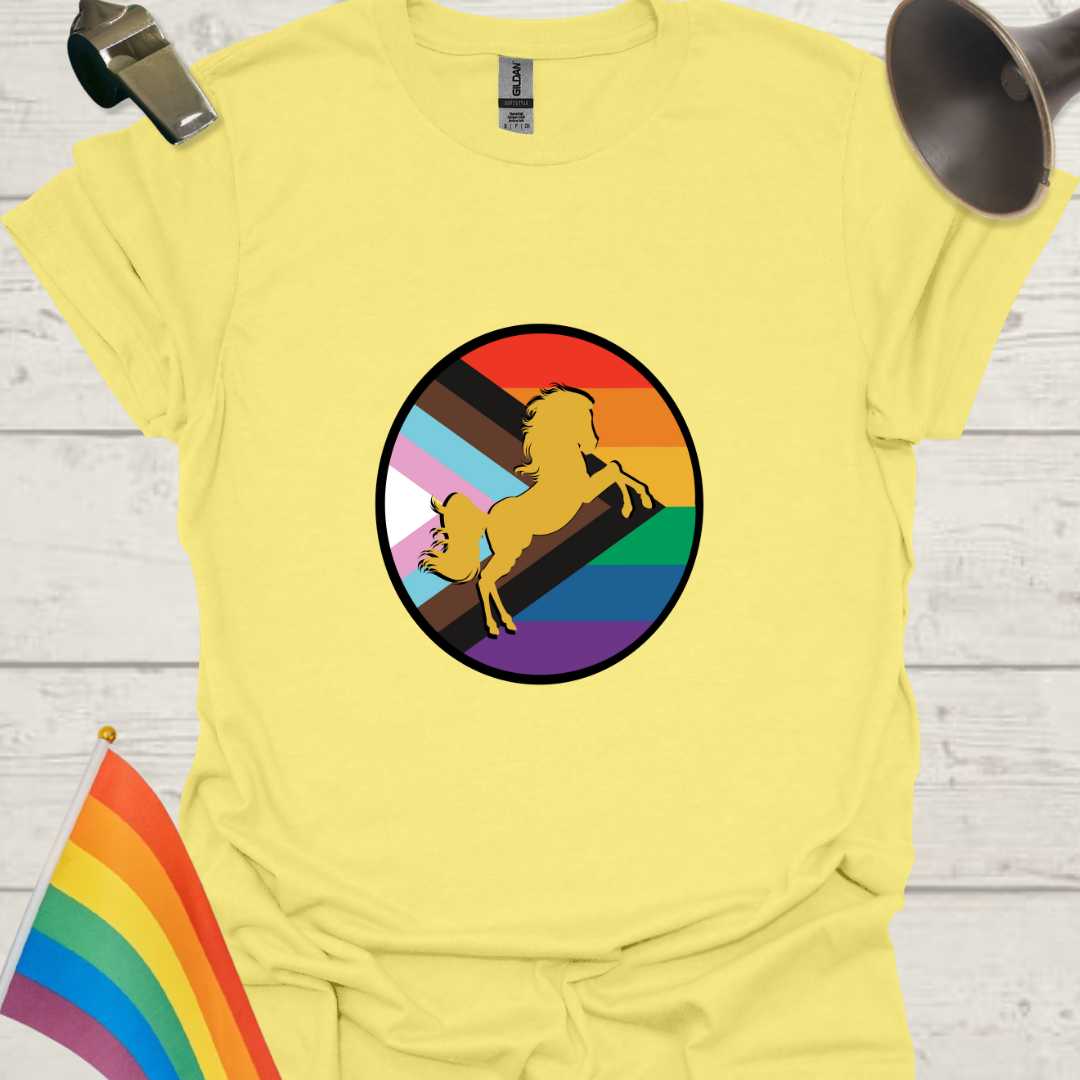 LGBTQ Pride Horse Progress Flag Colors Sphere T-Shirt
