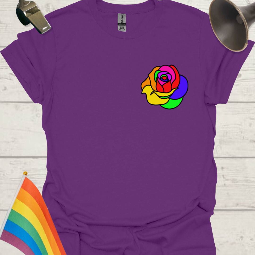 Unisex Pride T-Shirt - LGBTQ Rainbow Rose