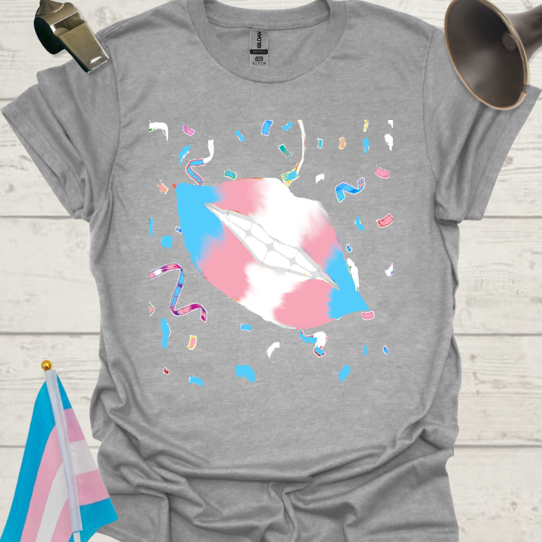 LGBTQ Transgender Pride Flag Lips, Sparks T-Shirt