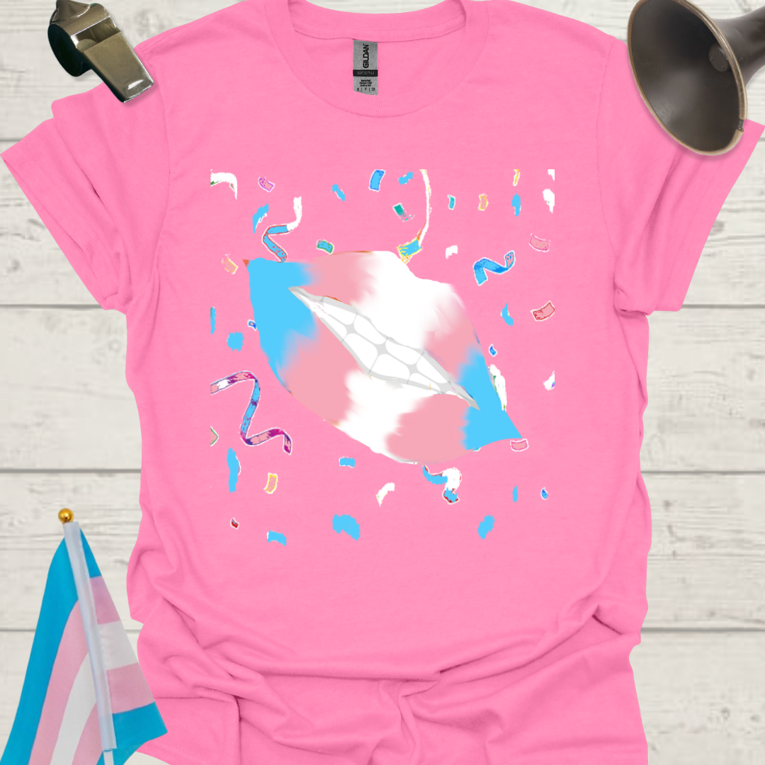 LGBTQ Transgender Pride Flag Lips, Sparks T-Shirt