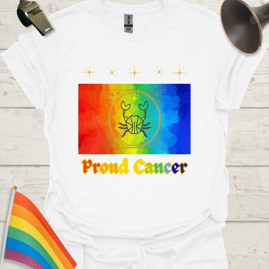 LGBT Rainbow Proud Cancer Zodiac Sign T-Shirt