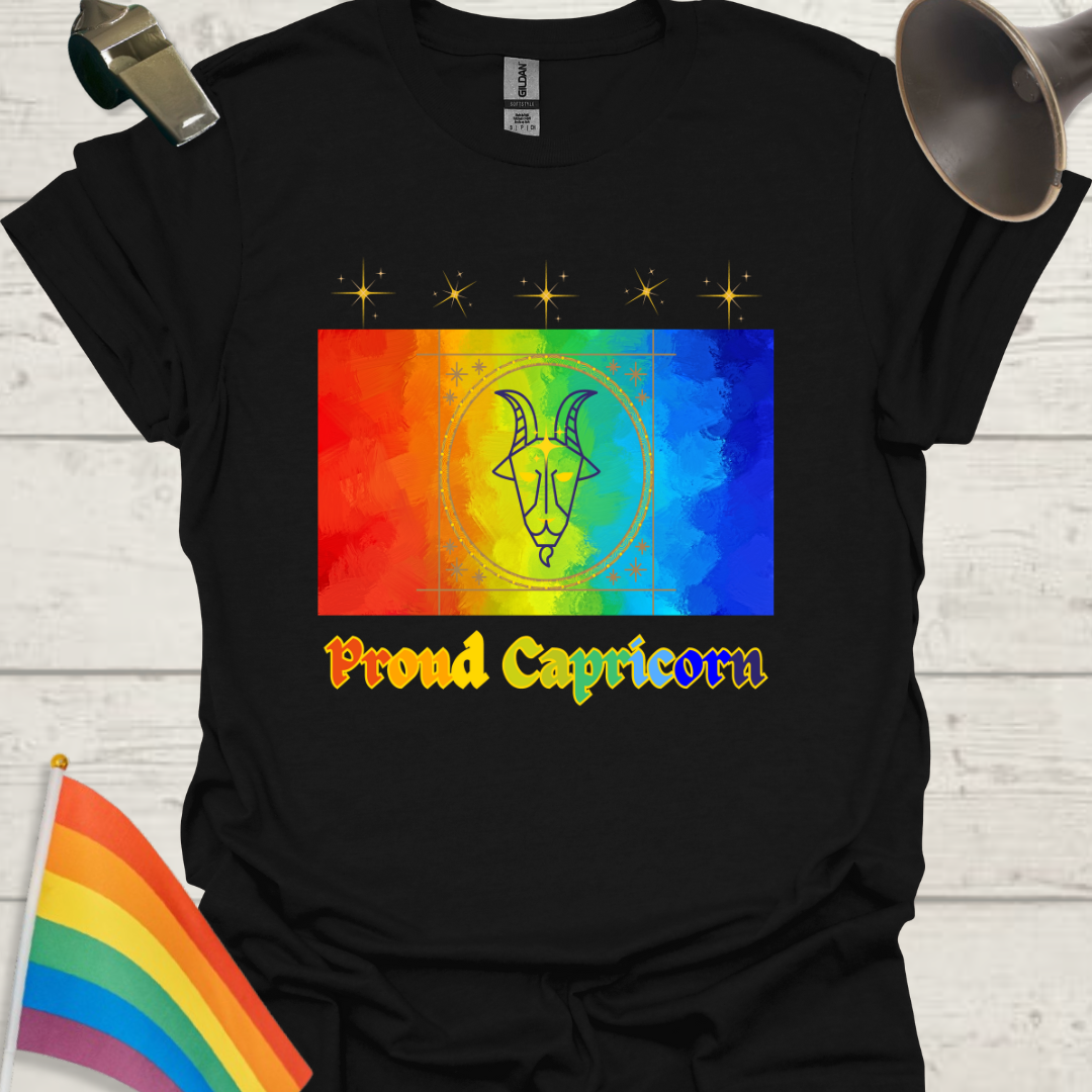 LGBT Rainbow Proud Capricorn Zodiac Sign T-Shirt