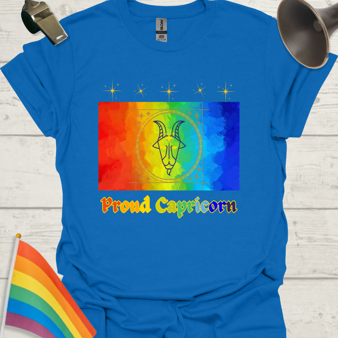 LGBT Rainbow Proud Capricorn Zodiac Sign T-Shirt