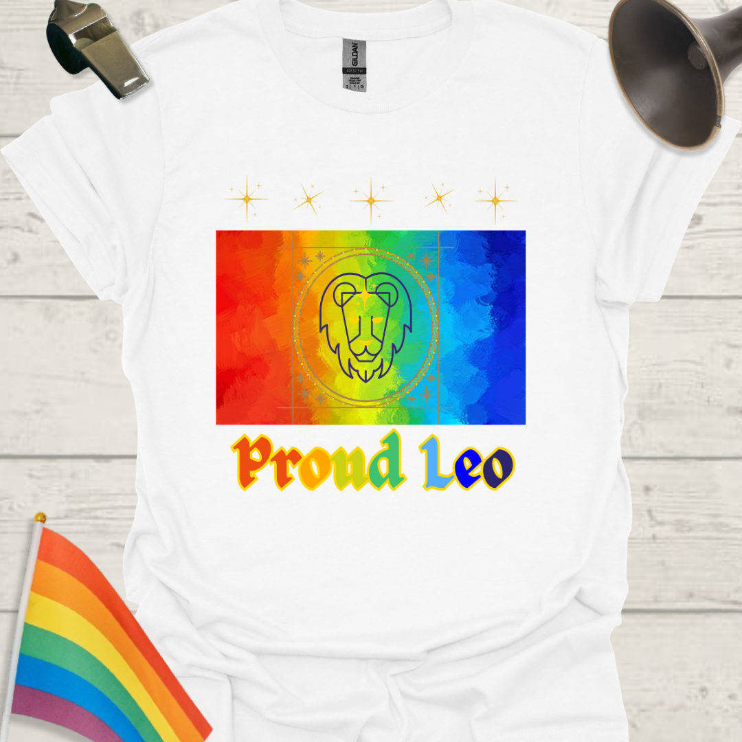 LGBT Rainbow Proud Leo Zodiac Sign T-Shirt