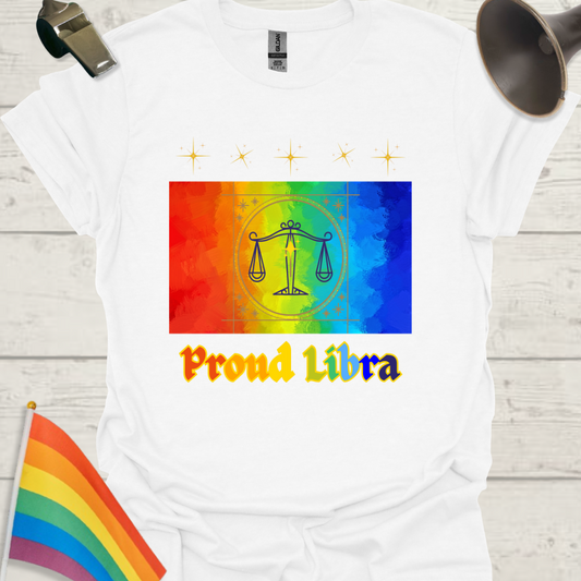 LGBT Rainbow Proud Libra Zodiac Sign T-Shirt