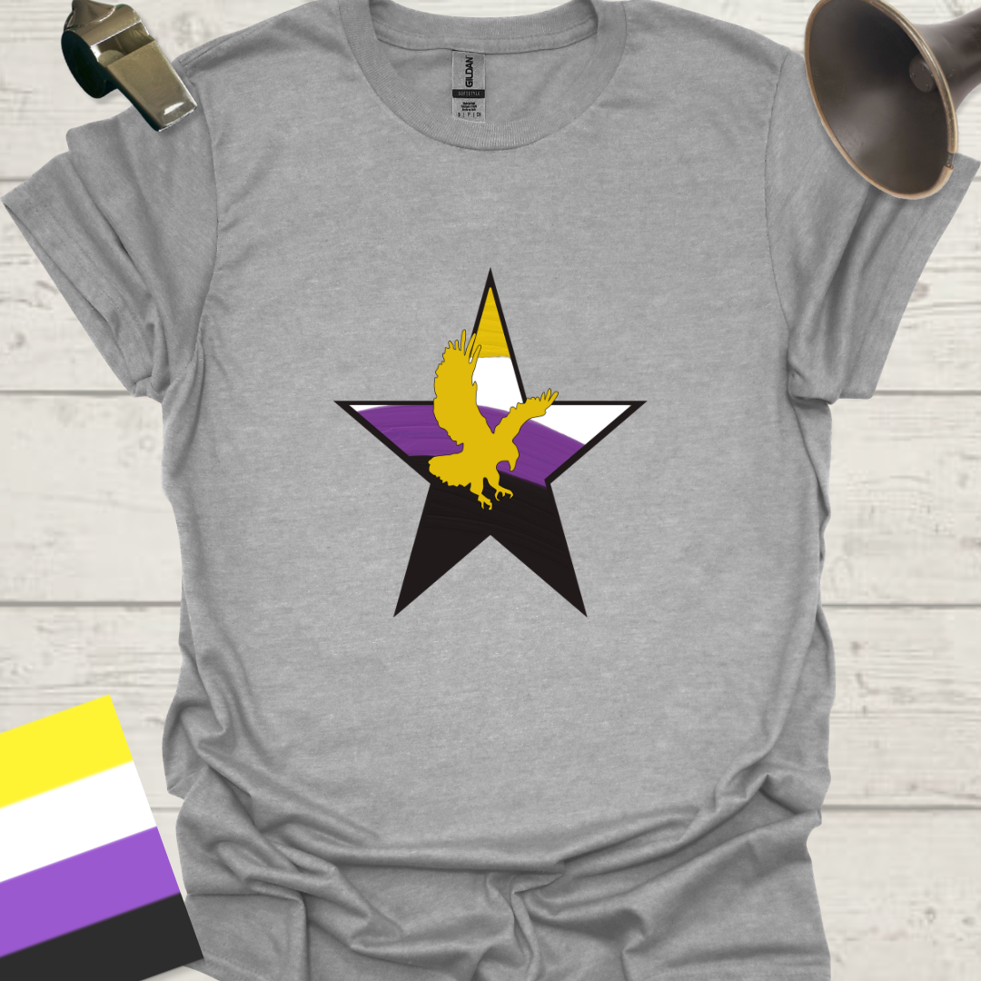 Nonbinary Pride T-Shirt Star Eagle Design