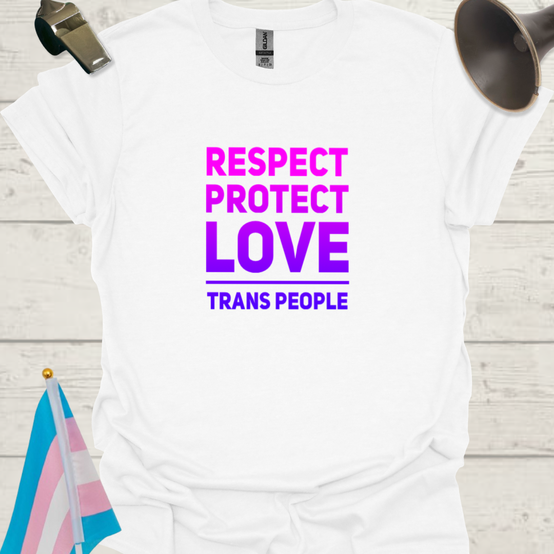 Unisex T-Shirt Respect, Protect, Love Trans People LGBT Design - pink - purple