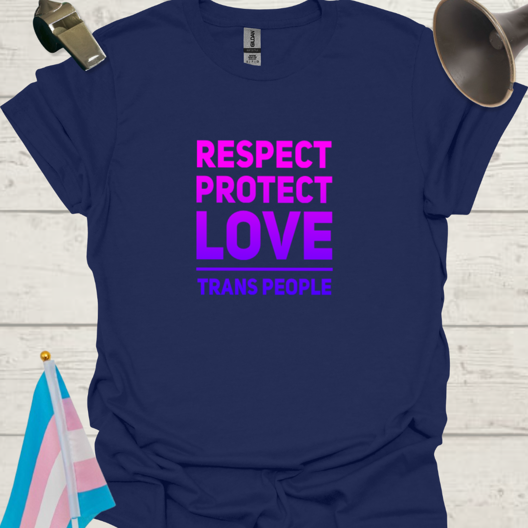 Unisex T-Shirt Respect, Protect, Love Trans People LGBT Design - pink - purple