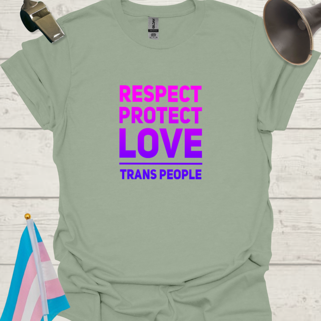 Unisex T-Shirt Respect, Protect, Love Trans People LGBT Design - pink - purple