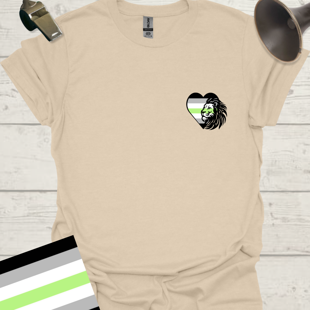 Heart Lion Agender Pride T-Shirt