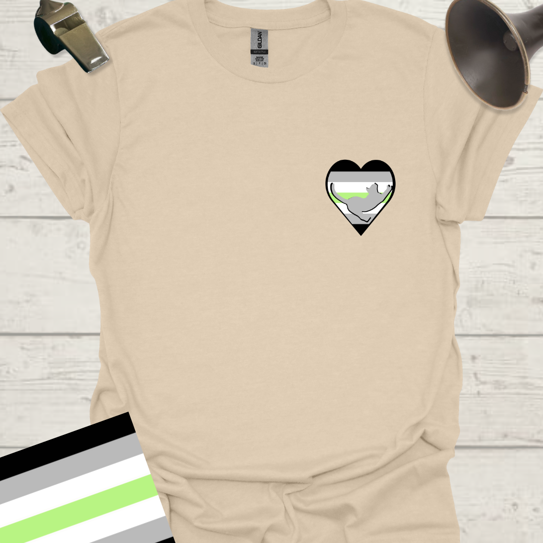 Heart Cat Agender Pride T-Shirt