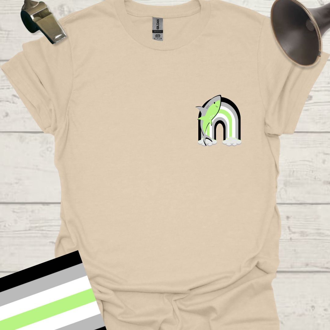 Rainbow Shark Agender Pride T-Shirt