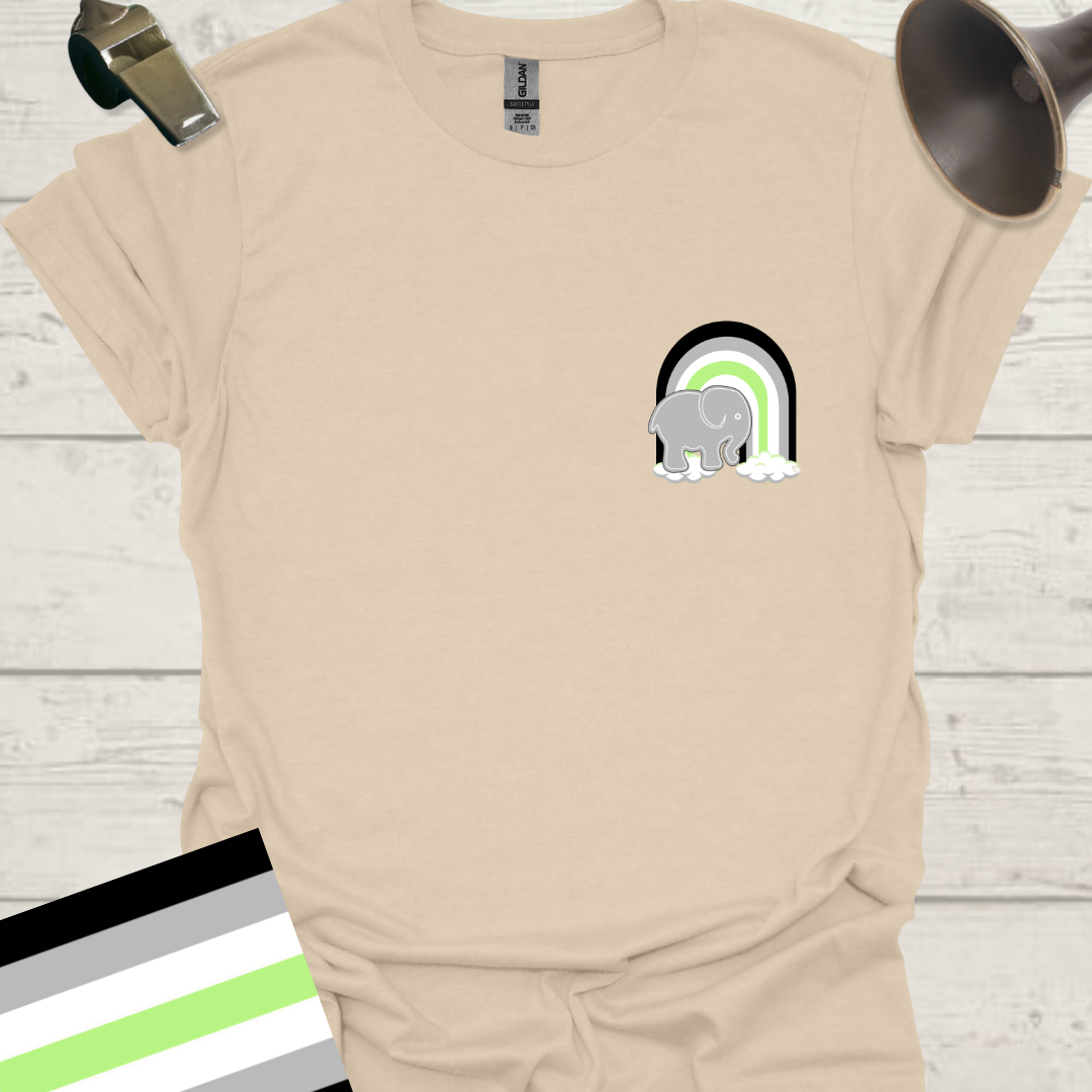 Rainbow Elephant Agender Pride T-Shirt