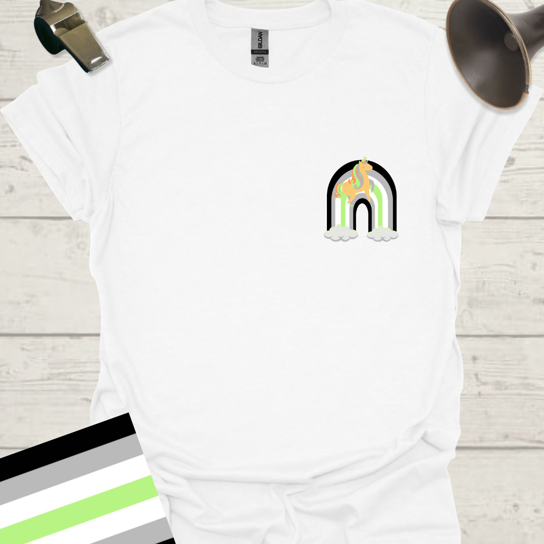 Rainbow Unicorn Agender Pride T-Shirt