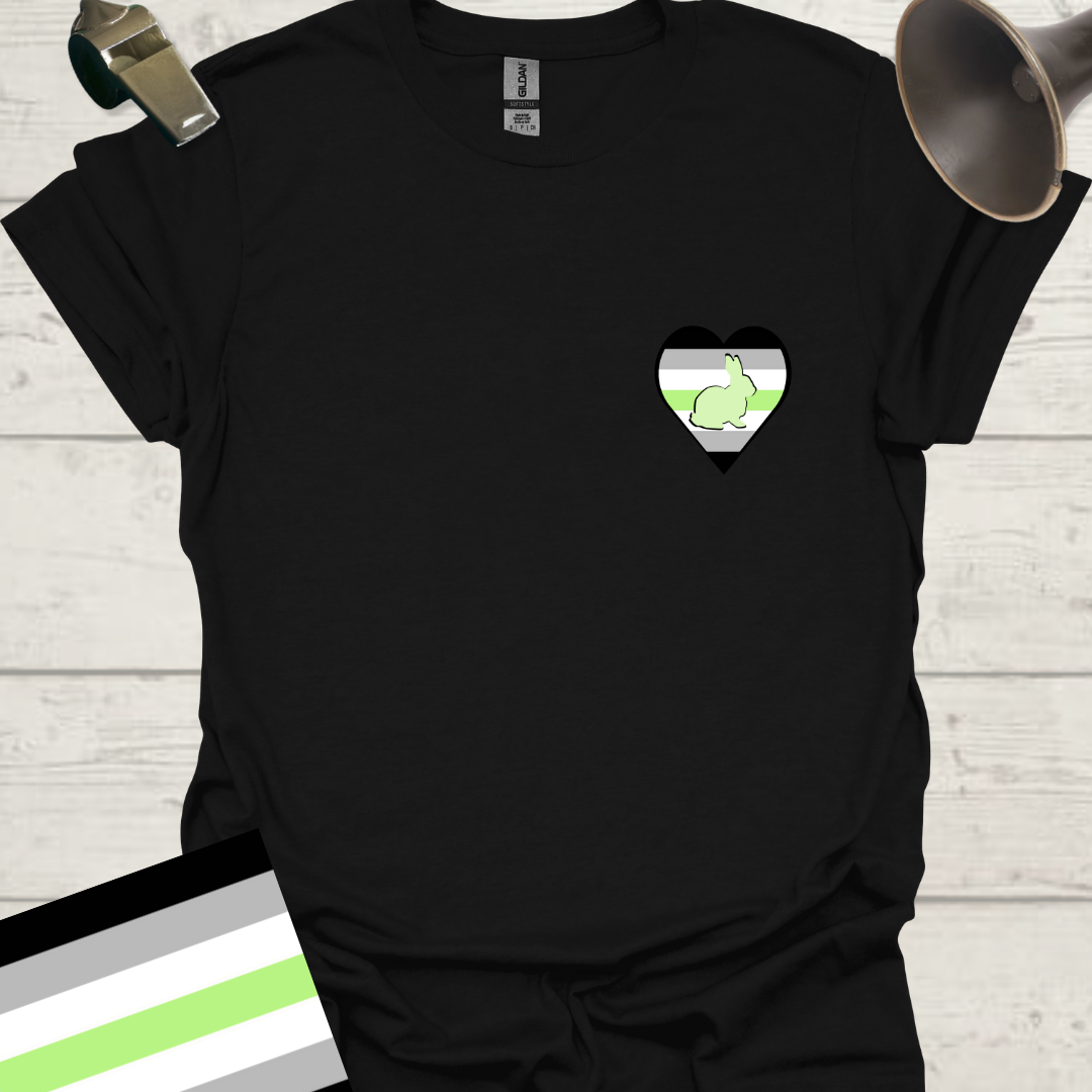 Heart Rabbit Agender Pride T-Shirt