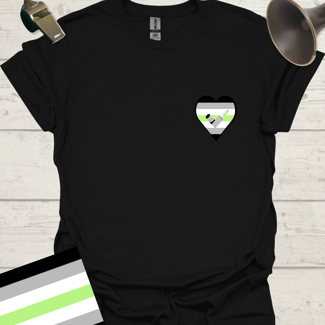Heart Lipstick Agender Pride T-Shirt