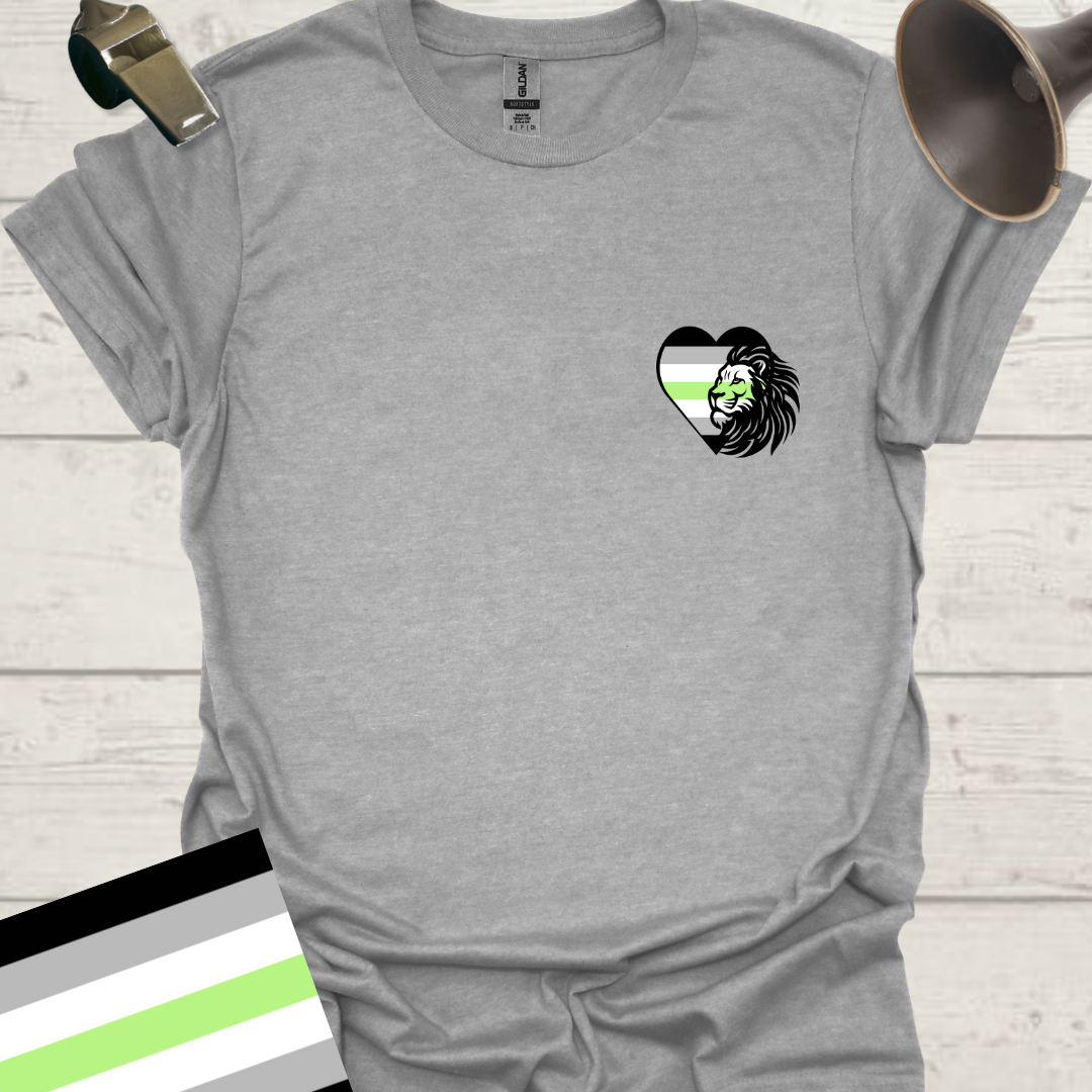 Heart Lion Agender Pride T-Shirt