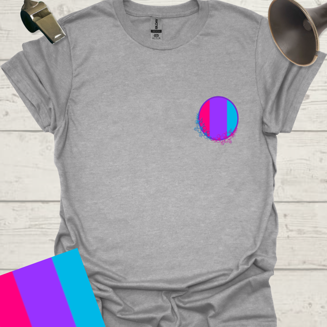 Unisex Pride Flag T-Shirt - Androgyne Flowers in a Sphere