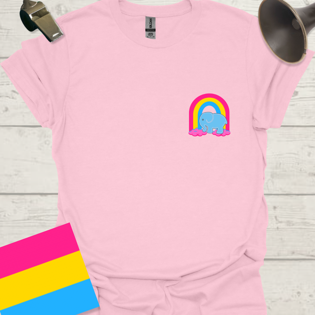 Pansexual Rainbow Blue Elephant T-Shirt