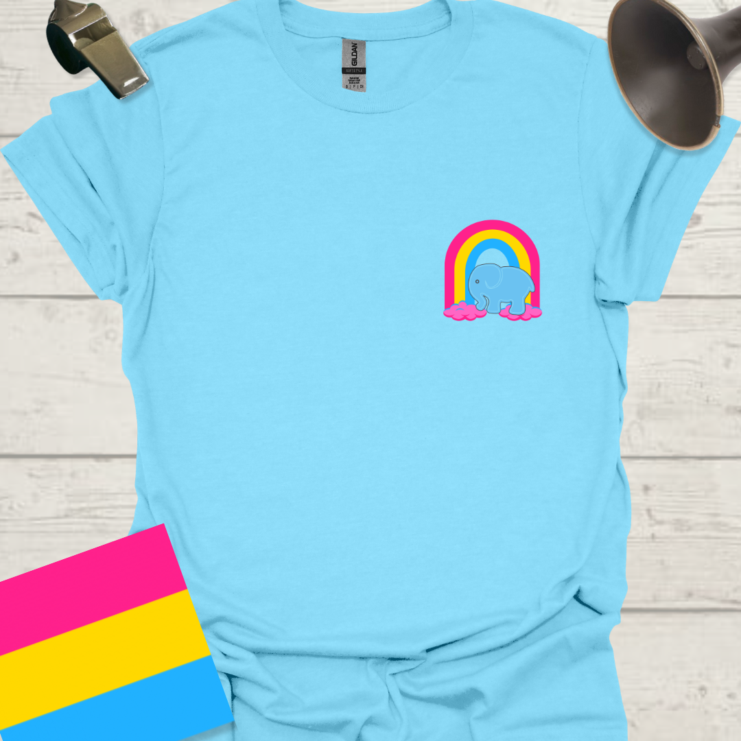 Pansexual Rainbow Blue Elephant T-Shirt