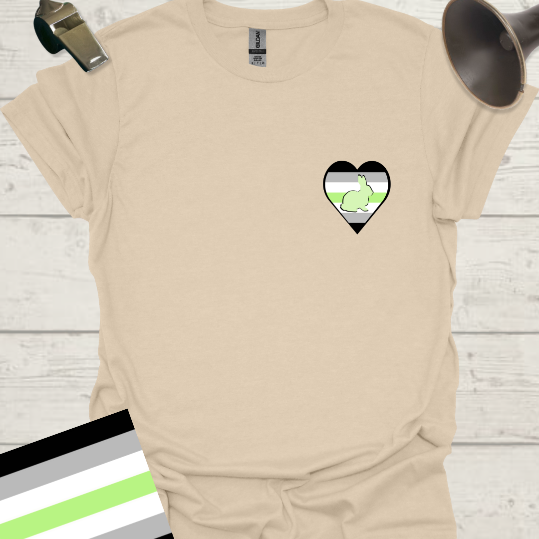Heart Rabbit Agender Pride T-Shirt