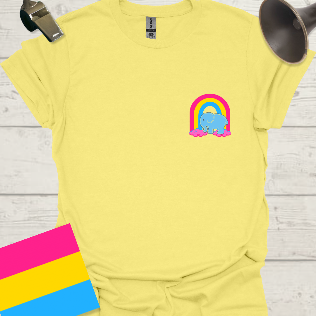 Pansexual Rainbow Blue Elephant T-Shirt