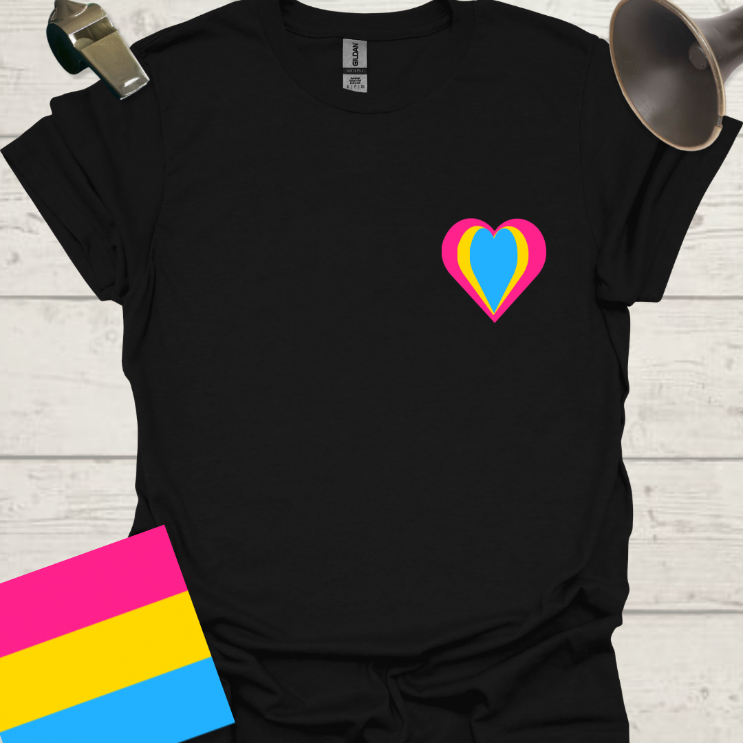 Pansexual Flag Colors Heart T-Shirt