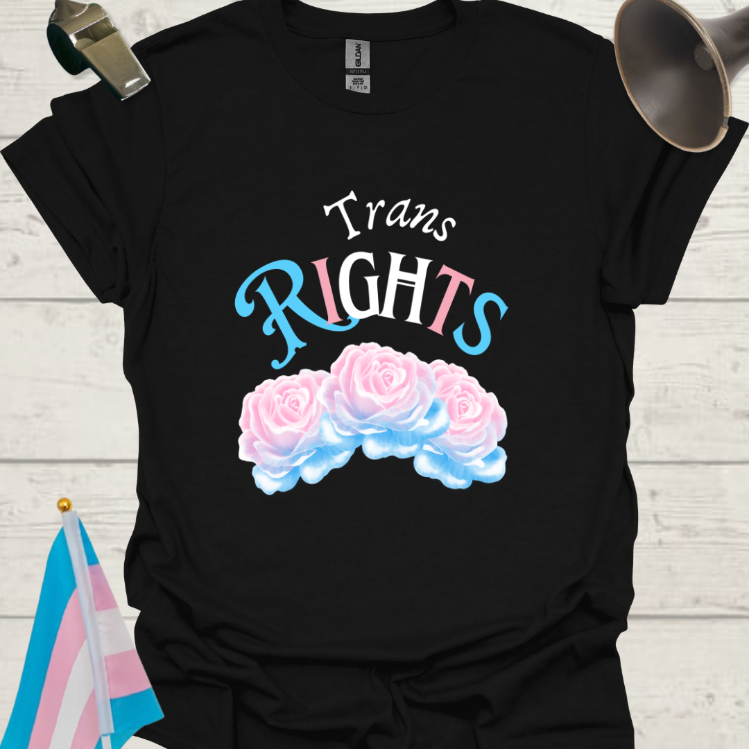 Unisex Roses T-Shirt Trans Rights