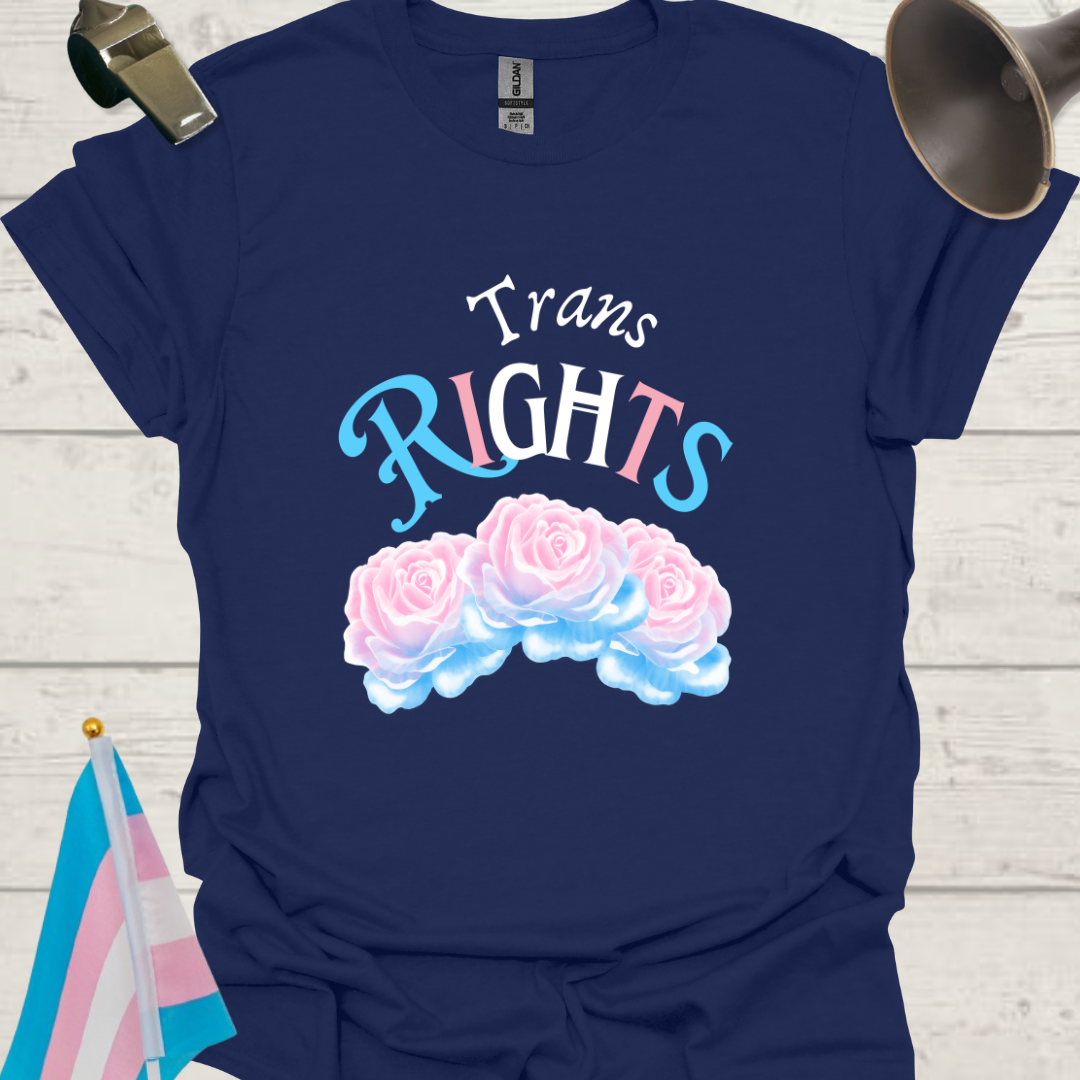 Unisex Roses T-Shirt Trans Rights