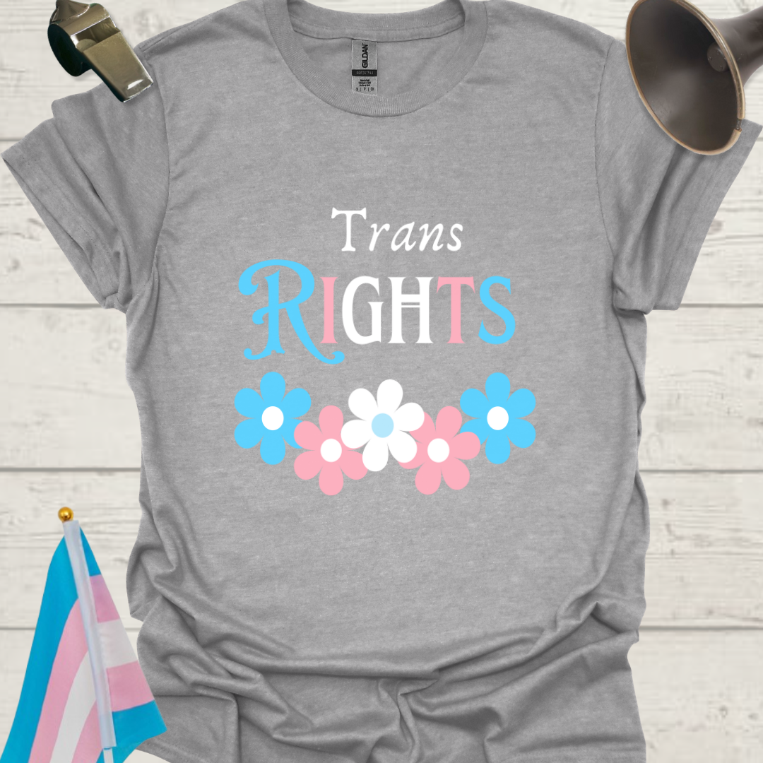 Unisex Floral T-Shirt Trans Rights