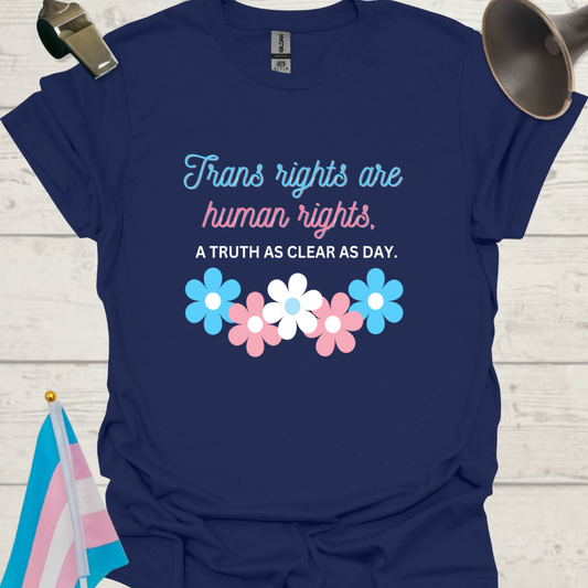 Unisex Floral T-Shirt Trans Rights Are Human Rights