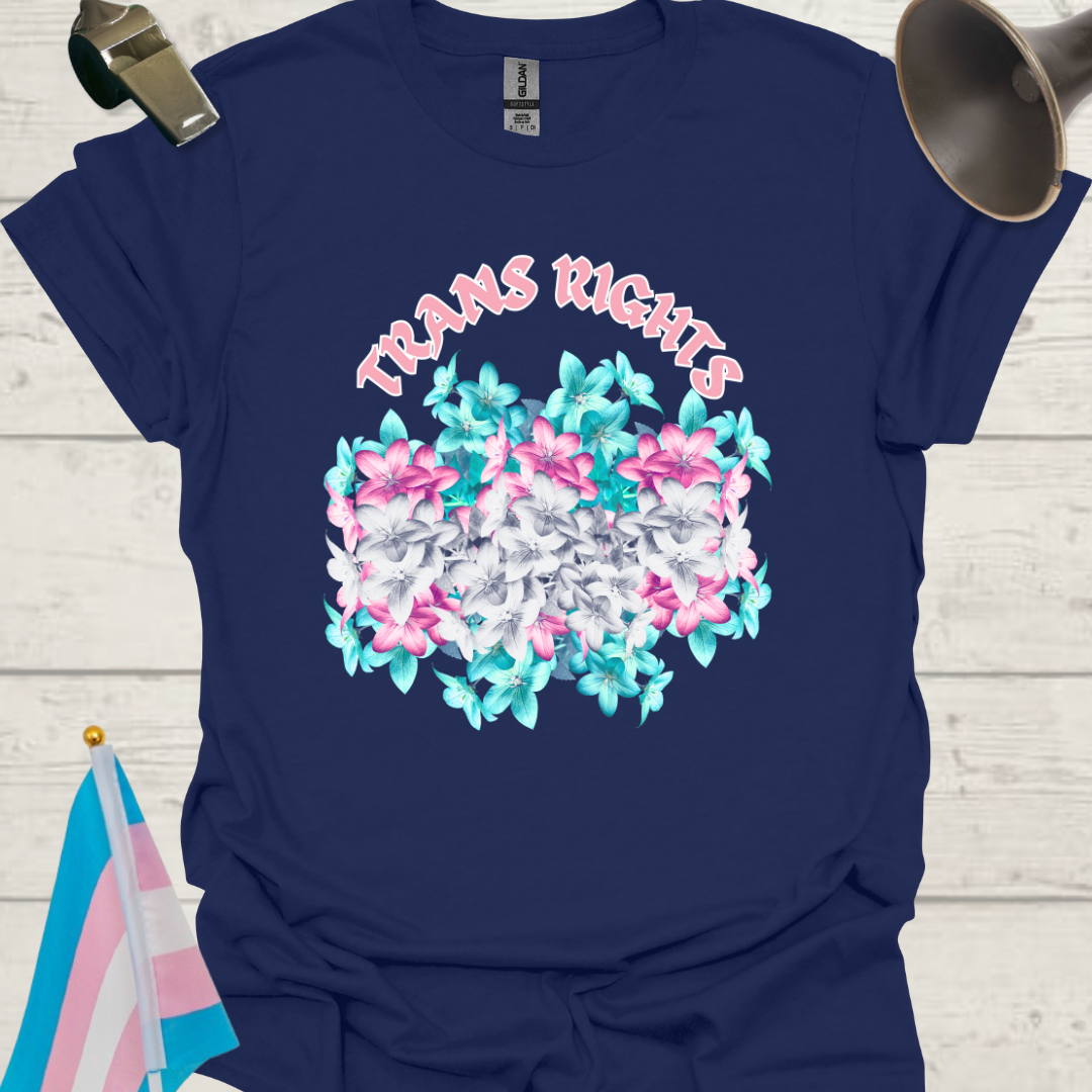 Unisex Flowers T-Shirt Trans Rights