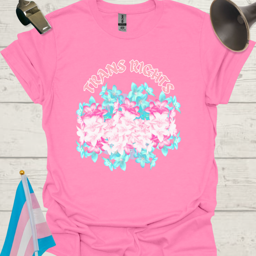 Unisex Flowers T-Shirt Trans Rights