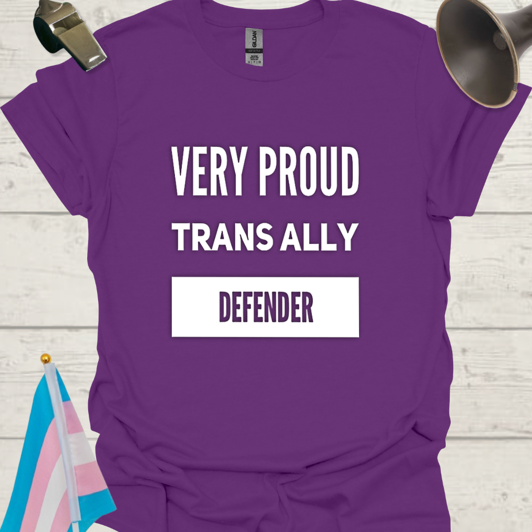 Very Proud Trans Ally Defender T-Shirt - White