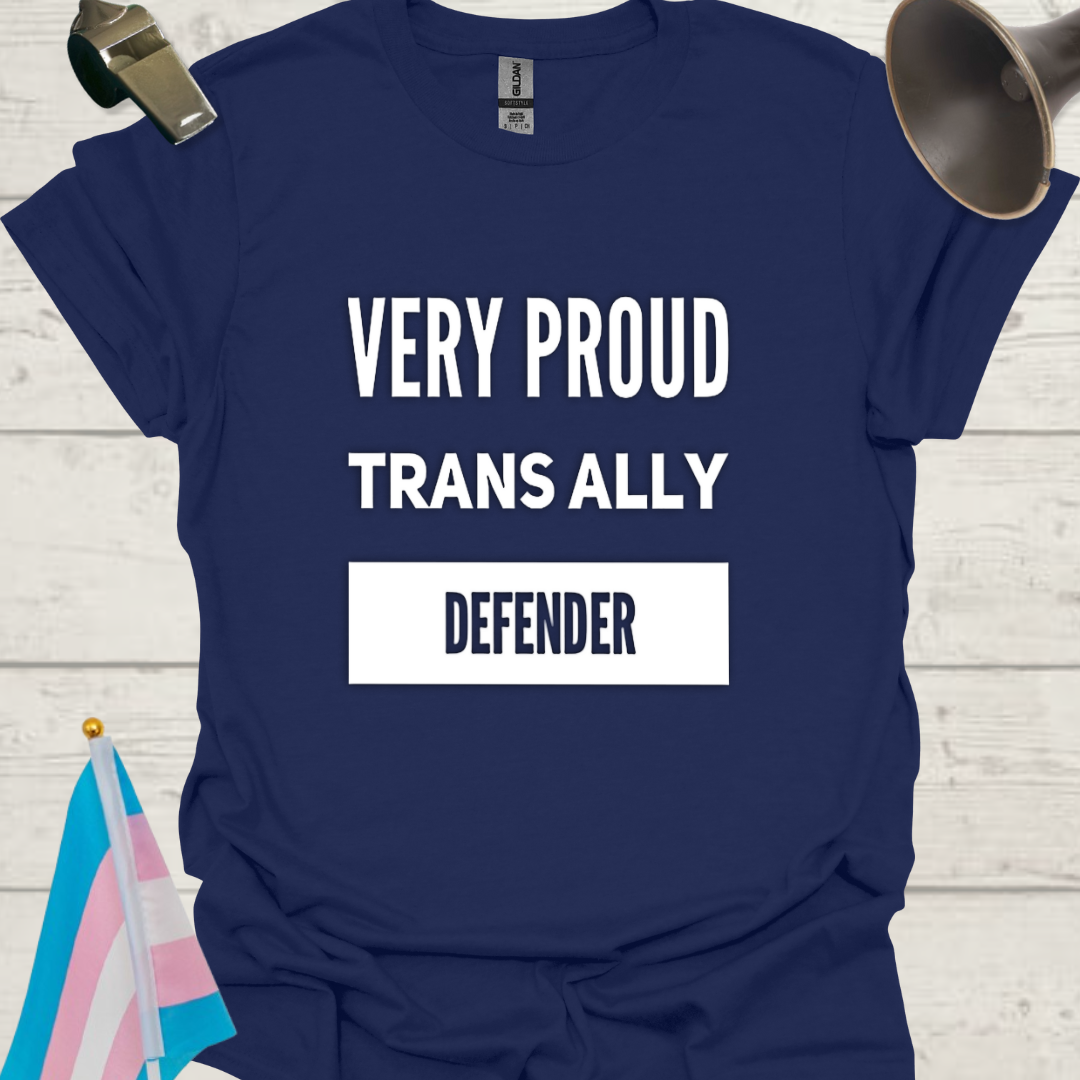 Very Proud Trans Ally Defender T-Shirt - White