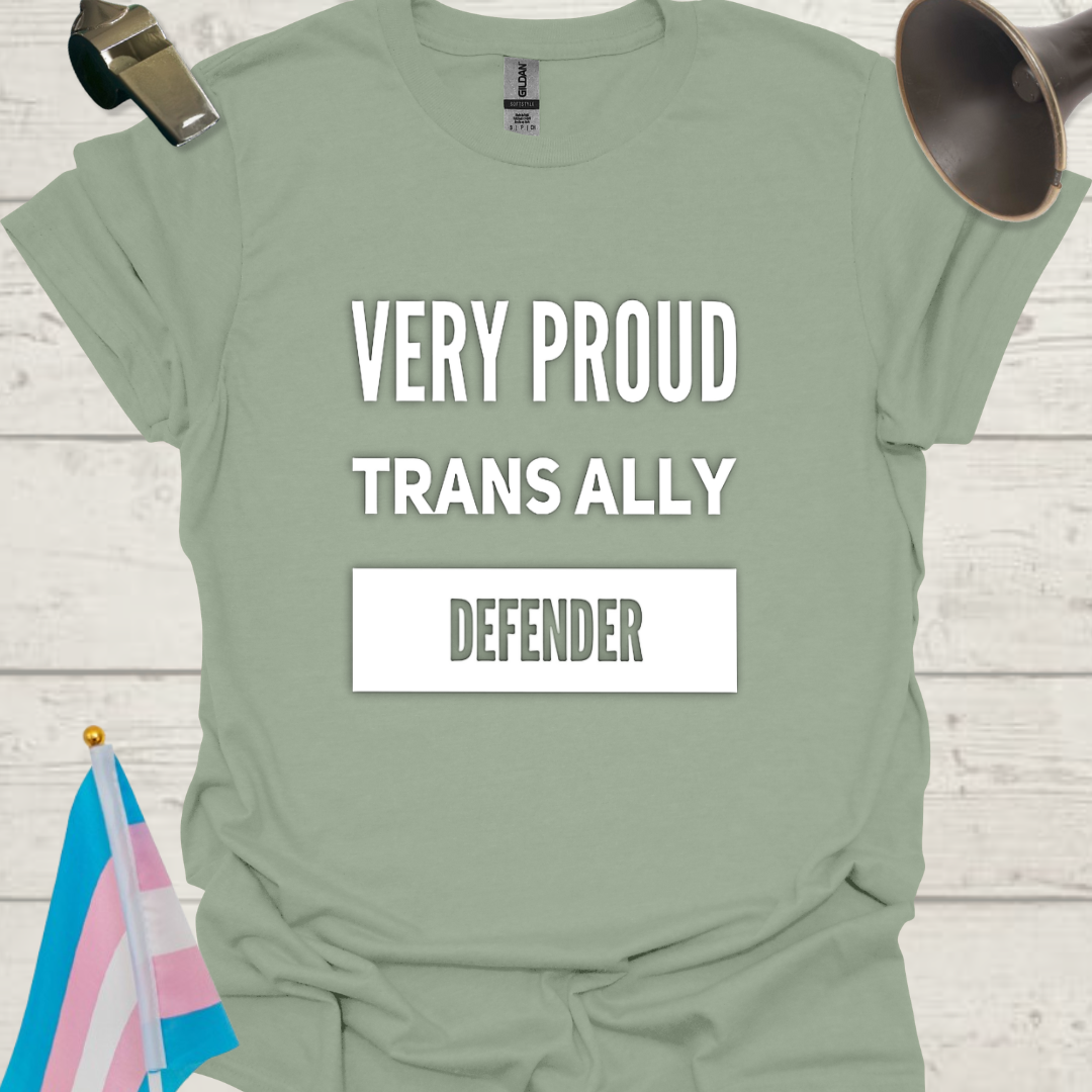 Very Proud Trans Ally Defender T-Shirt - White